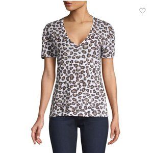 MONROW Leopard V-Neck Tee NWT